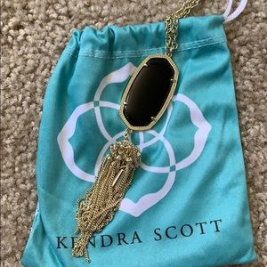 Kendra Scott Rayne Long Necklace Black and Gold